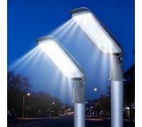 Aigostar 50W Lampione LED, 4500LM Luce stradale a LED 6500K IP65 impermeabile IK08 Per Parcheggio luce per Strada Scuola, parcheggio, campo da basket, cortile, piazza, 2 Unità