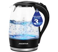Aigostar Adam - Bollitore Acqua Elettrico in Vetro Borosilicato con LED, 1,7 lit