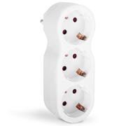 Aigostar - Adattatore Presa Multiple, 3 Prese Tedesche Schuko senza Interruttore, 3680W Max, Protezione Bambini, Bianco - Per Viaggi e Casa