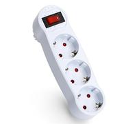 Aigostar Adattatore prese europee con 1 presa e interruttore, presa da parete con protezione per bambini, 16 A, 250 V, bianco (3 Schuko-A, 1 pezzo)
