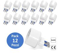 AIGOSTAR ADATTATORE SPINA PRESA SHUKO SCHUKO TRIPOLARE 10A RIDUZIONE 12 PEZZI