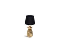 Aigostar - Aigostar Lampada Da Tavolo Comodino Moderna Base In Ceramica Coprilume Stoffa - Base Oro Paralume Nero