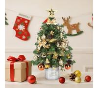 Aigostar Albero di Natale Piccolo 60 cm 2pcs, Christmas Tree con 48 Decorazioni Appese, Ideale per Decorazioni Natalizie da Interno