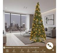 Aigostar Albero Natale Pieghevole 1.2m 80 LED Verde IP44 Luce Calda