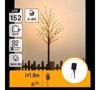 Aigostar Albero Rattan Solare 1.8m 152 LED Luce Calda 8 Modalità IP65