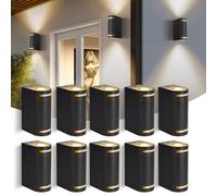 Aigostar Applique LED da Parete Esterno,Lampada da Parete Alluminio GU10,10 Pezzi, Impermeabile IP65 Luce Esterno da parete, Perfetta per Patii, Giardini, Corridoi, Balconi, Portici,Vialetti