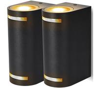 Aigostar Applique LED da Parete Esterno，Lampada da Parete Alluminio GU10，2 Pezzi， Impermeabile IP65 Luce Esterno da parete， Perfetta per Patii， Giardini， Corridoi， Balconi， Portici，Vialetti.