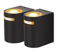 Aigostar Applique LED da Parete Esterno,Lampada da Parete Alluminio GU10,2 Pezzi, Impermeabile IP65 per Interno ed Esterno, Perfetta per Patii, Giardini, Corridoi, Balconi, Portici,Vialetti.