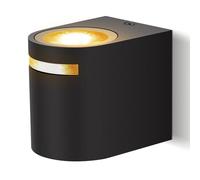 Aigostar Applique da parete nero in alluminio GU10 max 15W IP54 interno/esterno L80.5×W69×H92mm