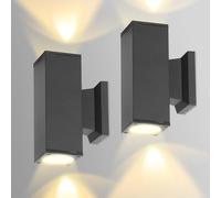 Aigostar Applique LED da Parete Esterno,Lampada da Parete Alluminio GU10,Impermeabile IP65 Luce Esterno per Patii,Giardini,Corridoi,Balconi,Vialetti,Lampadina non inclusa(2 pacchi)