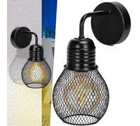 Aigostar Applique Parete E27 Metallo Nero Design Industriale Max 40W IP20