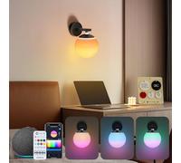 Aigostar - Applique Parete Interni Intelligente LED con Bluetooth Mesh, Compatibile con Alexa, Controllo Colore a Doppia Zona, 8W, 800LM, 2700K-6500K e RGB Dimmerabile per Soggiorno e Camera da Letto