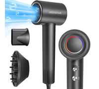 Aigostar Asciugacapelli Ionico con Diffusore, Phon da 200 Milioni di Ioni Negativi, Motore Brushless da 110.000 giri/min per Asciugatura Rapida, Ugello Magnetico, 55dB Silenzioso