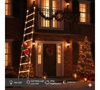 Aigostar Babbo Natale con Scaletta Luminosa 154 LED Luce Calda IP44 H160 cm