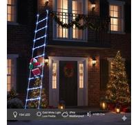 Aigostar Babbo Natale con Scaletta Luminosa 154 LED Luce Fredda IP44 H160 cm