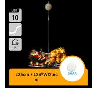 Aigostar Babbo Natale con Slitta Luce Calda Ventosa Batteria IP20 5 PEZZI