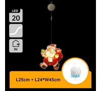 Aigostar Babbo Natale Grande Luce Calda Ventosa Batteria IP20 20 LED 6 PEZZI
