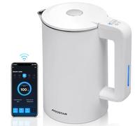 Aigostar Benjamin - Bollitore Elettrico Smart (40°C-100°C), 2200W, 1.7L, Controllo Wi-Fi & Voce (Alexa/Google Home), Doppia Parete Cool-Touch, Acciaio Inox, Mantenimento Calore 24H, BPA-free, Bianco