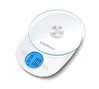 Aigostar Bilancia da cucina in vetro digitale con batteria Tara piccola precisione grammo professionale bilancia digitale cucina bilancia per latte bianca analogica 5 kg /11 lb/5 l