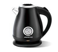 Aigostar Bollitore Elettrico Retrò con Indicatore di Temperatura 1,7 L Nero