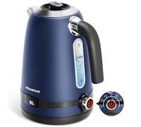 Aigostar Bollitore Elettrico Temperatura Regolabile Acciaio Inox 1,7 Litri Blu Scuro - Bollitore Acqua Elettrico 2200W, Funzione di Mantenimento in Caldo, Senza Plastica All'interno, Senza BPA