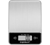 Aigostar Brooke - Bilancia da Cucina Digitale con Funzione Tara e Display LCD, 5kg/11 lbs Professionale Acciaio Inox Alta Precision Bilancia Elettronica, Spegnimento Automatico, Facile da Pulire