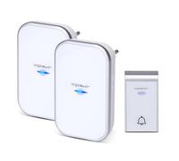Aigostar - Campanello Senza Fili, Campanello Wireless Impermeabile IP44 da Esterno, Indicatore LED, Portata 150m con 36 Melodie e 3 Livelli di Volume, 1 Trasmettitore + 2 Ricevitori