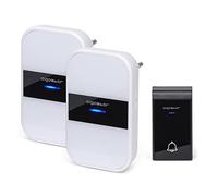 campanello wireless white digitale con 2 ricevitori - impermeabile - trasmissione fino a 150mt 36 suonerie campanello senza fili