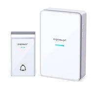 campanello wireless white e silver mod.2 digitale - impermeabile trasmissione fino a 150mt 36 suonerie campanello senza fili