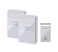 Campanello senza fili Aigostar da esterno a batteria 1 pulsante e 2 riceventi colore argento