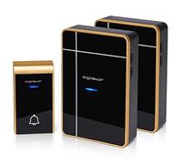 Campanello senza fili Aigostar da esterno a batteria 1 pulsante e 2 riceventi colore nero e oro