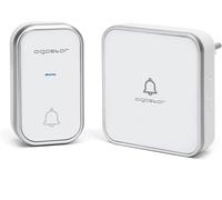 Aigostar Campanello Senza Fili, Campanello Senza Fili Esterno Impermeabile e Autoalimentato senza Batteria, Wireless Impermeabile da Esterno, Indicatore LED, 36 Melodie e 3 Livelli di Volume, Bianca