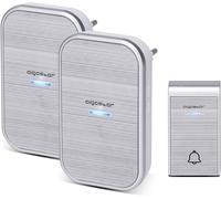 Aigostar Campanello Wireless Argento 36 Suonerie 150m IP44 2 Ric. 5 Pezzi