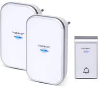 Aigostar Campanello Wireless Bianco Argento 36 Suonerie 150m IP44 2 Ric. 5 Pezzi