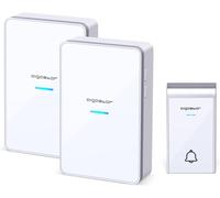 Aigostar Campanello Wireless DC Bianco Argento 36 Suonerie 150m IP44 8 Pezzi