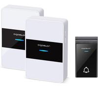 Aigostar Campanello Wireless DC Bianco Nero 36 Suonerie 150m IP44 2 Ric. 8 Pezzi