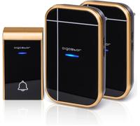 Aigostar Campanello Wireless Nero Oro 36 Suonerie 150m IP44 2 Ric. 5 Pezzi