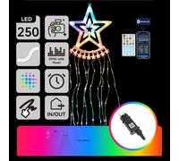 Aigostar Catena LED Smart 3D Albero Natale Stella RGBIC IP44 Bluetooth 2.5m