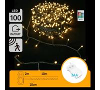 Aigostar Catena Luminosa 100 LED Calda 10m Sensore Musica 3AA IP44
