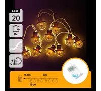 catena luminosa a batteria 3aa con luci a forma di pupazzo di neve in legno 20 led 3mt - luce calda 3000k,ip20 da interno