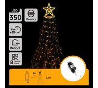 Aigostar Catena Luminosa Albero 3D Stella 350 LED Calda 3.5m IP44 Esterno