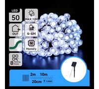 Aigostar Catena Luminosa Solare 50 LED 10m IP65 Fredda 6 Pezzi