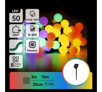 Aigostar Catena Luminosa Solare 50 LED 10m IP65 RGBY 6 Pezzi