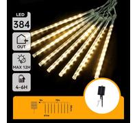 Aigostar Catena Solare Pioggia di Meteore 384 LED Calda 10m IP65