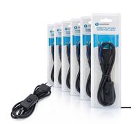 Aigostar Cavo Alimentazione con Interruttore 1.5m Nero 2x0.75mm Spina 10A 6 Pezz