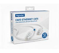 Aigostar Cavo Ethernet CAT6 1.8m Grigio RJ45 LAN Alta Velocita PC 12 PEZZI