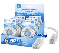 Aigostar Cavo Ethernet CAT6 10m Grigio RJ45 LAN Alta Velocita PC 6 PEZZI