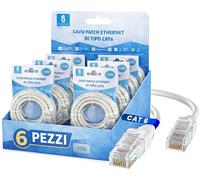 Aigostar Cavo Ethernet CAT6 15m Grigio RJ45 LAN Alta Velocita PC 6 PEZZI