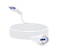 Aigostar - Cavo Prolunga 5 Metri, Fino a 3500W, Protezione Bambini, Spina 16A / 250V, Presa 2P + T, Cavo Tipo H05VV-F 3G1,0mm² Colore Bianco