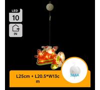 Aigostar Ciondolo Babbo Natale Aeroplano 10 LED Calda Batteria Ventosa